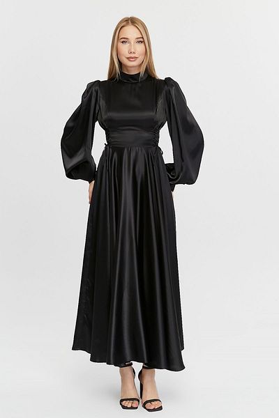 Asees Σατέν Φόρεμα Hijab - Δέσιμο στο πλάι