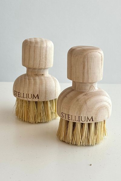 STELLIUM Natural Cactus Herb - Fruit and Vegetable Cleaning Brush, Wooden 1 Piece