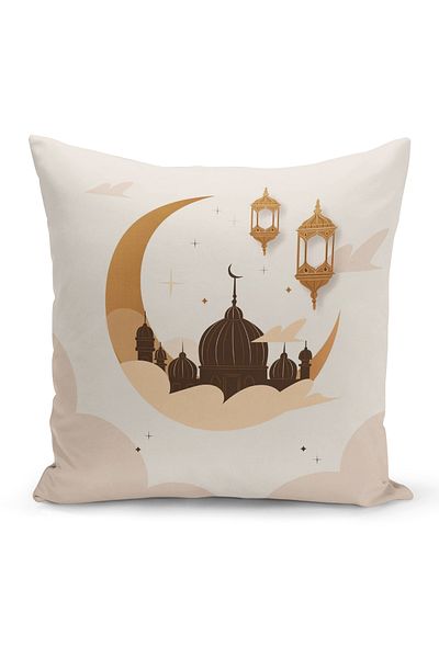 Bertille Home Ramadan Series Double Sided Digital Printed Throw Pillow Case (Ramadan Cushion Cover)