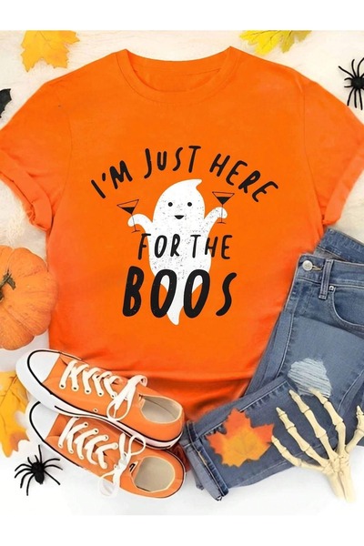 over head oh Narandžasti Boos Štampano Oversize kroj Žene T-shirt