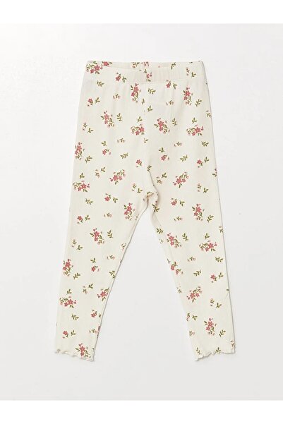 LC Waikiki Lcw Baby Ecru Baby Girl Pajama Set - Crew Neck, Floral Pattern