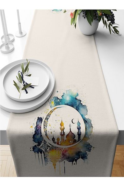 Bertille Home Ramadan Series 140x40 Cm Digital Printed Runner (Ramadan)