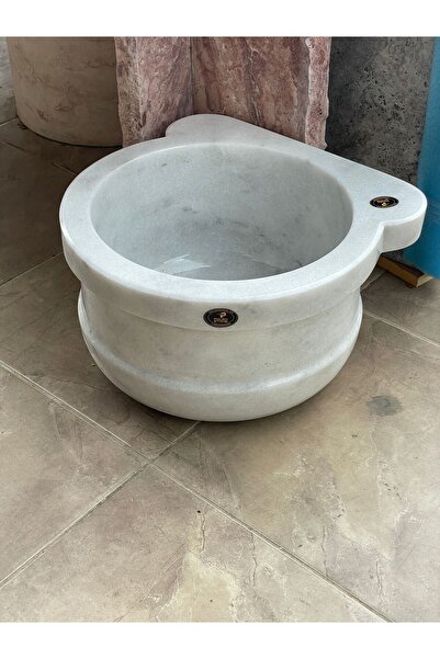 Polen Stone Beyaz Mermer Doğal Taş hamam kurnası
