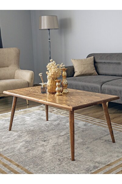 Alp E Ticaret Orta Sehpa %100 Ahşap Masif Ceviz Renk