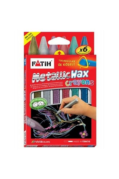 Fatih Pastel Crayon Wax Crayons - Metallic, Short 6 Colors 50180