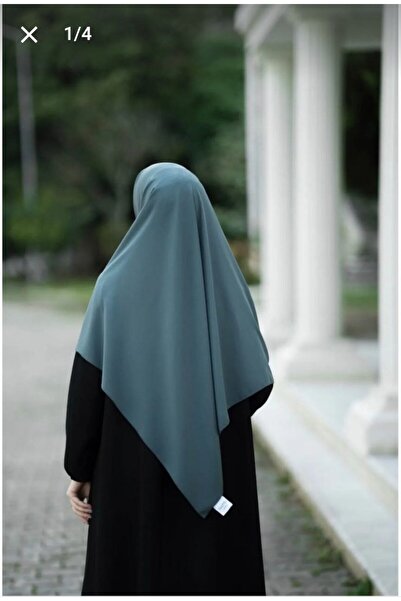 Nilbutik Medine Ipeği Büyük Boy Su Yeşili Eşarp