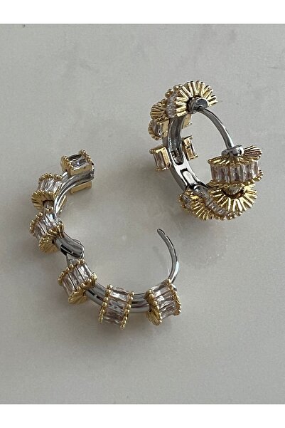 tones official Kararmaz Çelik Tırtıllı Baget Halka Küpe