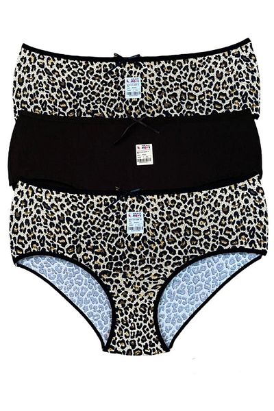 Miss Blue Moon High Waist Leopard Printed Bato Folding 3-Piece Panties 5000-2
