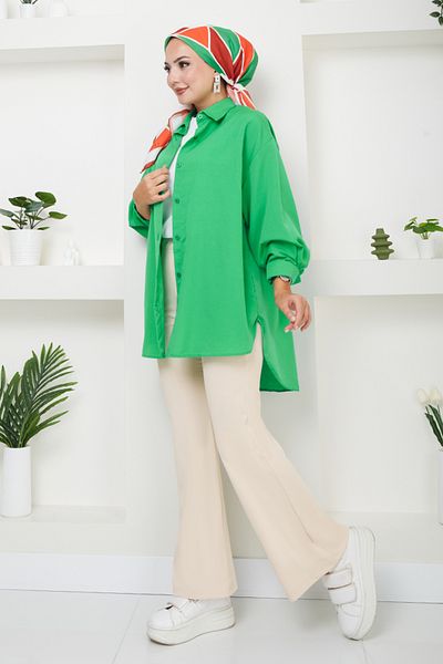 ModaMerve Beige Colored Elastic Waist Trousers - Ett10072-M