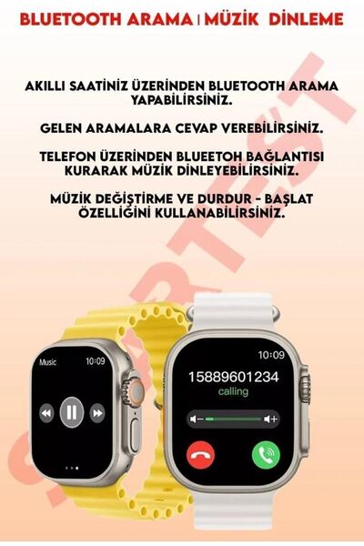 MAGICTECH Watch 8 T800 Ultra Akıllı Saat Ios Andorid Destekli 3 Tuş Aktif Yed...