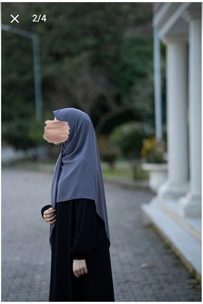 Nilbutik Medina Large Size Gray Silk Scarf