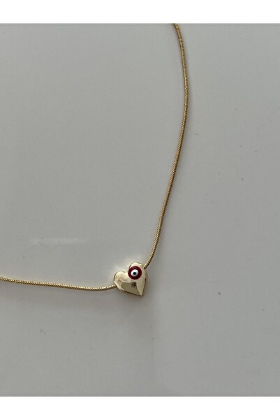 tones official الحد الأدنى من قلادة قلادة عين الشر الحمراء على شكل قلب