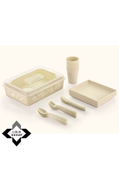 DEMPA 32 Piece Picnic Set for 6 People with Bag