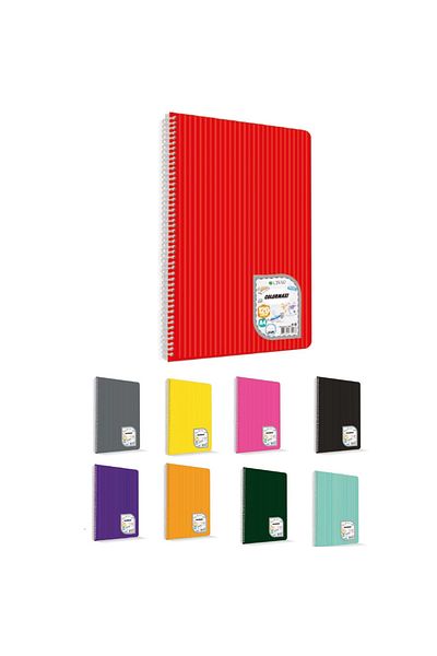 Uninote Çınar Colormaxi Caiet cu spirală Copertă din plastic A4 96 Yp simplu 96/0-12-lı-pkt