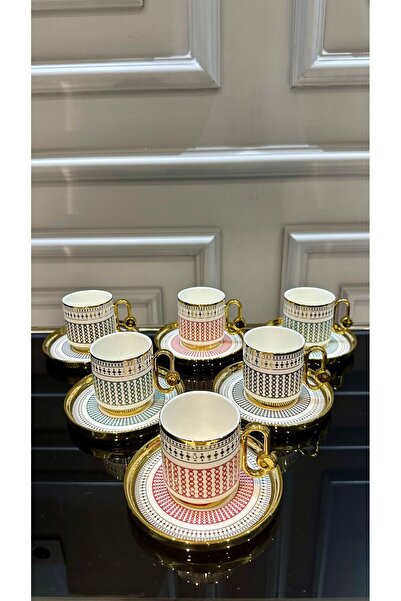 Kosova Züccaciye KOSOVA Porselen 6 Kişilik Kahve Fincan Takımı