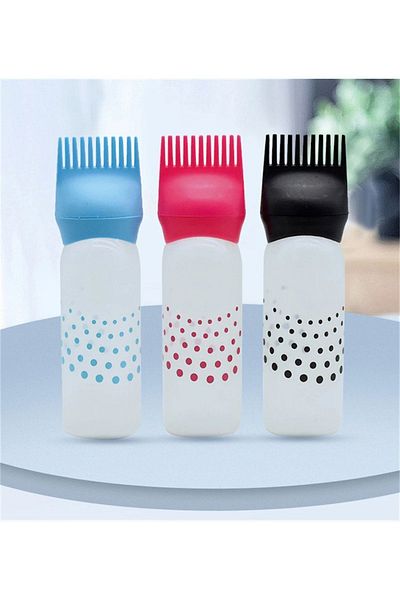 safestore 120ml Plastic Hair Dye Refillable Bottle Hair Salon Hair Coloring Comb Applicator Hair Care Bottle