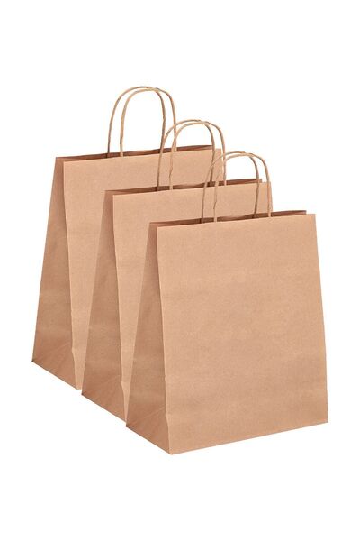 Balkan 10 bucăți Kraft Twist Handle Carton Paper Shopping Bag - 32x12x40cm (cumpărături, )