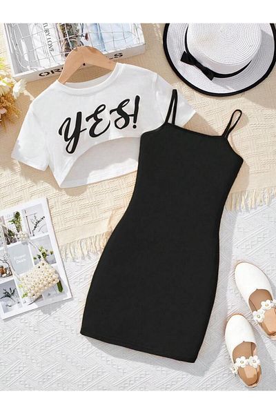 Keywest Rochie tricou crop cu imprimeu Da pentru fete