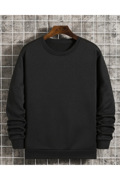 CAMİNHO DA LUA Unisex Bay-Bayan Baskısız Oversize Renkli Bisiklet Yaka Sweats...