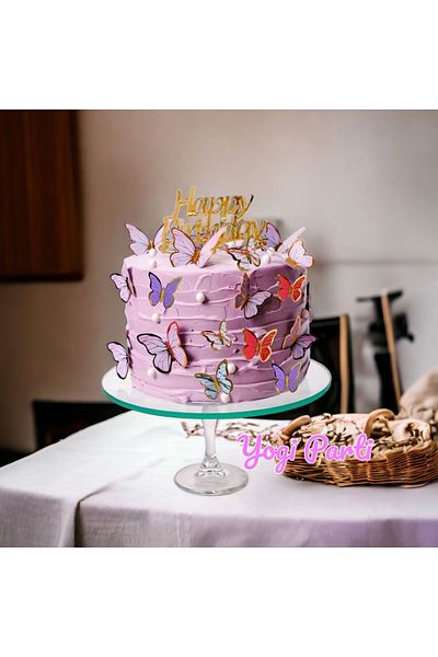 Yogi parti Butterfly Paper Cake Decoration Girl Birthday Ornament