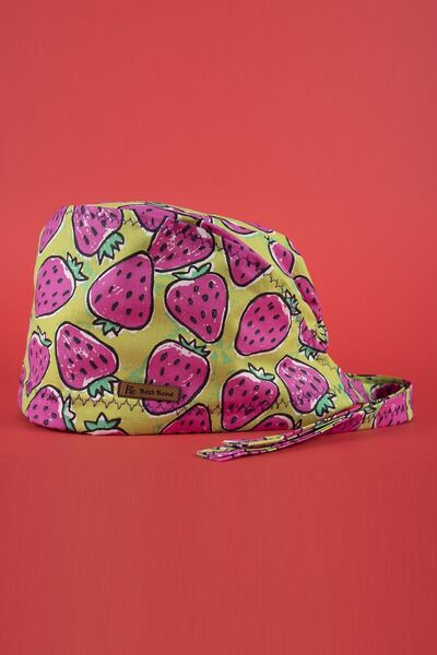 Best Bone Neon Çilekler Desenli Cerrahi Bone