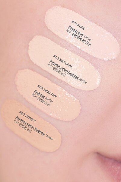 Amuse Dew Wear Foundation (KORENDY) Kalıcı Parlaklık Etkili Doğal Kapatıcı Fondöten 35ml #1.5 Natural