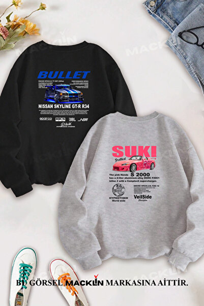 macklin مجموعة العشاق للزوجين - مجموعة سويت شيرت برقبة دائرية مطبوعة من Fast ...