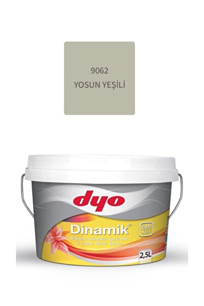 Dyo Dinamik Silikonlu Silinebilir Ipek Mat Iç Cephe Duvar Boyası 9062 Yosun Yeşili 2.5 Lt