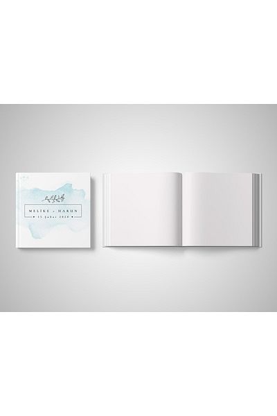 Norm Design Nuntă - Carte de amintire pentru invitați și vizitatori de logodnă cu model albastru