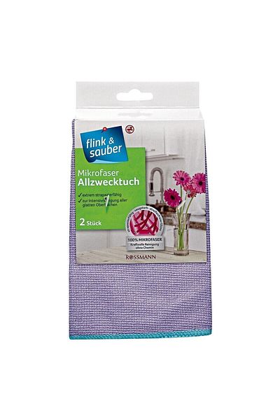 Flink Sauber Flink & Sauber Microfiber Cleaning Cloth General Use, 32x37 Cm 2 Pieces
