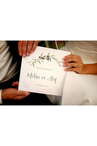 Norm Design Wedding Engagement Guest and Guest Memory Book Olive Pattern