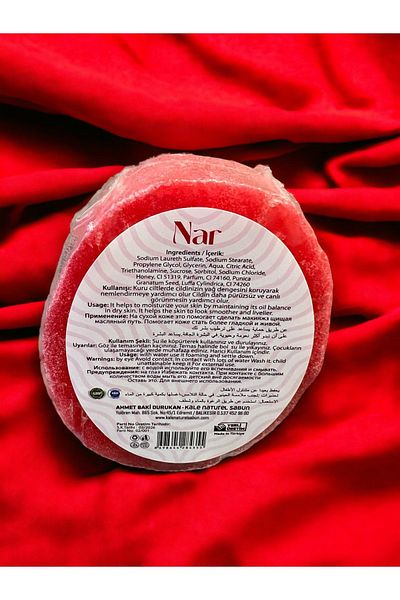 Kribi Natural Sponge Soap with Pomegranate 100 Gr - 100% Natural and Perfumed Sponge Soap