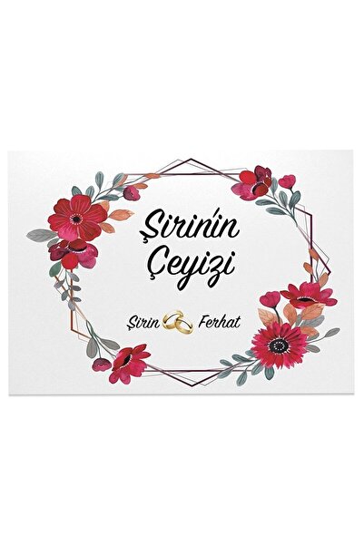 Evrem Kırtasiye Gelin Çeyiz Koli Etiketi 10 Adet A4 Ebat Baskılı Sticker