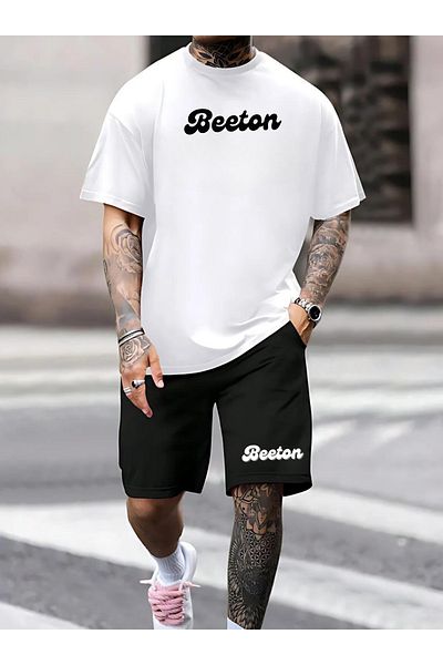 BEETON Καλοκαιρινό σετ Oversize - Μπλουζάκι με κοντό μανίκι με λαιμόκοψη και σορτς