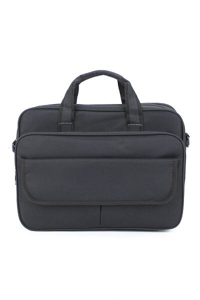 Case Club 104 Basic Black Briefcase 15.6 Inch Waterproof Fabric with Shoulder Strap