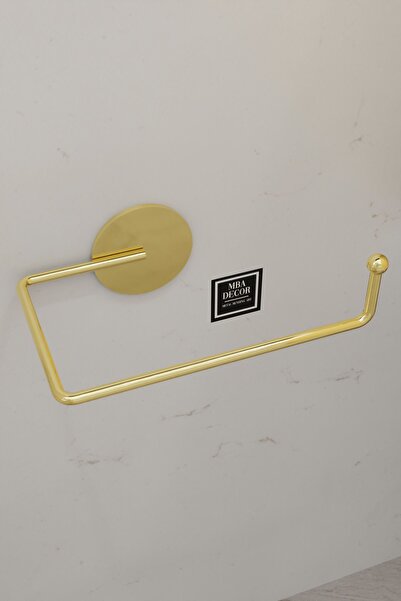 mba decor metal bending art Gold Şıklığı ile Montaj Gerektirmeyen Tuvalet Kağıtlığı Ergonomik Tasarım Wc Kağıtlık Askısı