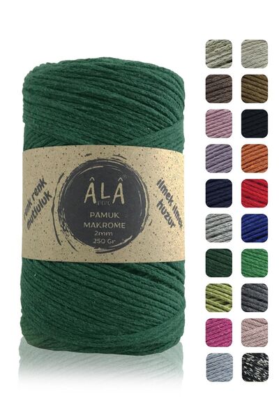 aladepo Koton Pamuk Makrome İpi 2mm Cotton Zincir Makrome Çanta İpi Supla İpi...