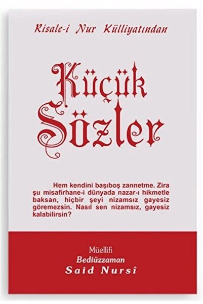 Envar Neşriyat Küçük Sözler Risalei Nur Külliyatından (Orta Boy-Kod:421)
