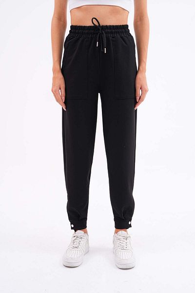 Moda Değirmeni Pantaloni de sport cu nasturi pentru femei BG1191-320-0001