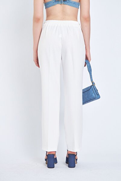 SIMO CLUB Stylish Women's Trousers - Pipe Leg, Zipper and Back Elastic