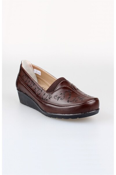 EDİK Edik Shoes for Daily and Mother Genuine Leather Lining Heel Cushioned Sy...