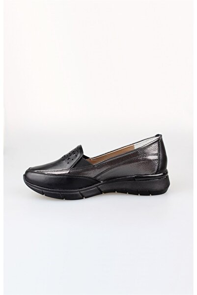 EDİK Edik Günlük Ve Anne Için Ayakkabı Hakiki Deri Astar Topuk Yastıklı Sistem F147 Platin