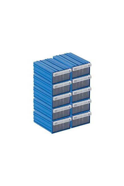 Sembol Mavi Şeffaf Plastik Çekmeceli Kutu Set 105 (10 ADET) 110x170x65mm