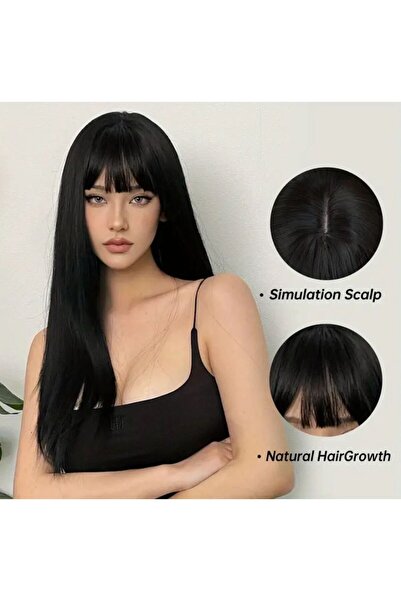 Peruk Avm Luxury Siyah Perçemli Vip Özel Model