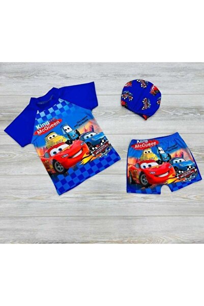 YDBKStore Erkek(2-10YAŞ)film Karakter Baskılı Güneş Koruyucu Mayo 3lü Takım(MAYO TSHİRT BONE)