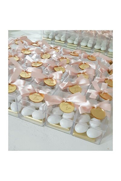 2n tasarım Mika Kutuda Çikolata Ve Badem Şekerli Pleksi Isimli Kutu 25 Adt Do...