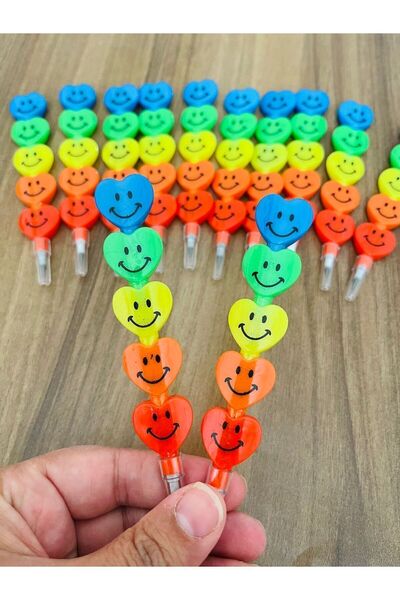 GÜLAKSESUAR 12'Lİ KALPLİ GÜLEN YÜZLÜ YUMURTLAYAN KALEM