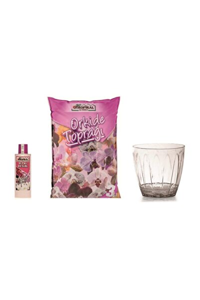 TROPİKAL Orkide Toprağı, Orkide Saksısı (3l) Ve Orkide Besini 3'lü Seti