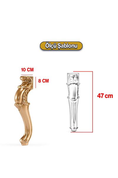 Badem10 Picior de masă de cafea din plastic Valenta 47 cm culoare aurie 1 bucată Mobilier Zigon Ceai Picior de masă de cafea mijlocie