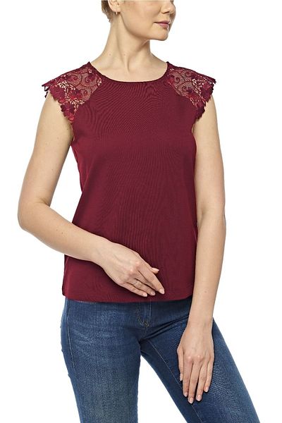 FSM1453 Women's Cotton Modal Sleeveless Comfort Fit Laced Top -2411